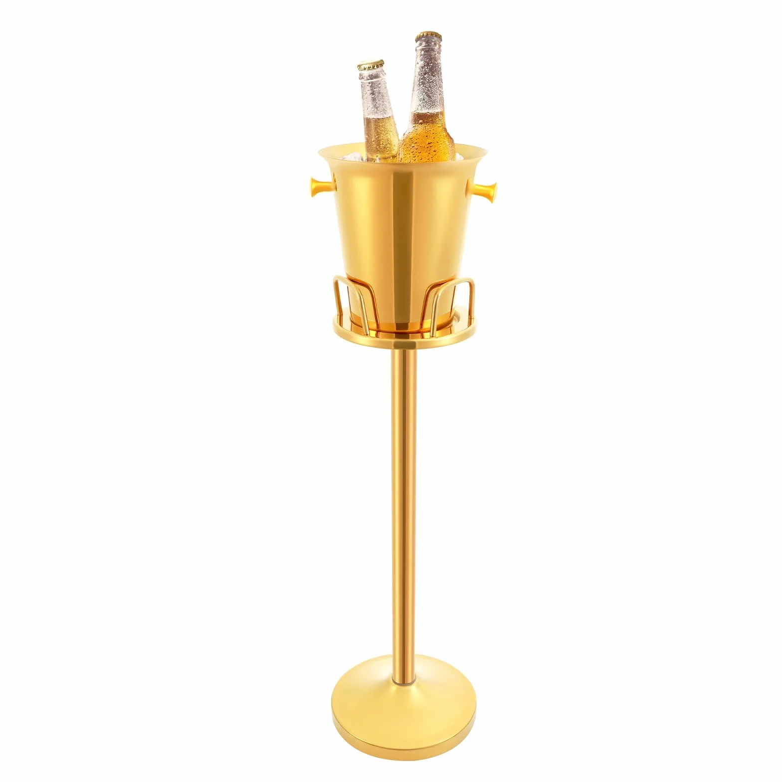 Enfriador de champán de 5 litros, cubitera para champán, con soporte, enfriador de botellas de acero inoxidable, para 1 botella de vino o champán