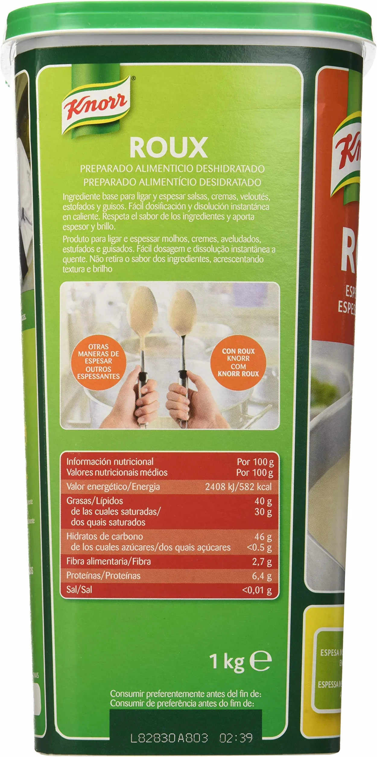 Knorr Roux Espesante Claro Sin Lactosa Deshidratado Bote 1kg