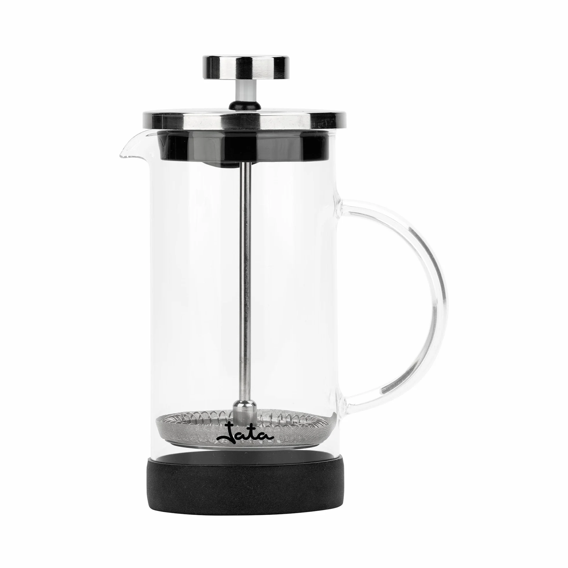 Jata HOGAR HCAF1135 - Cafetera Francesa. Prensa Francesa. Cafetera émbolo. Tetera y Espumadora. 350 ml. Vidrio Borosilicato. Resistente al calor. Filtro acero inoxidable. Cafés, infusiones, espumas