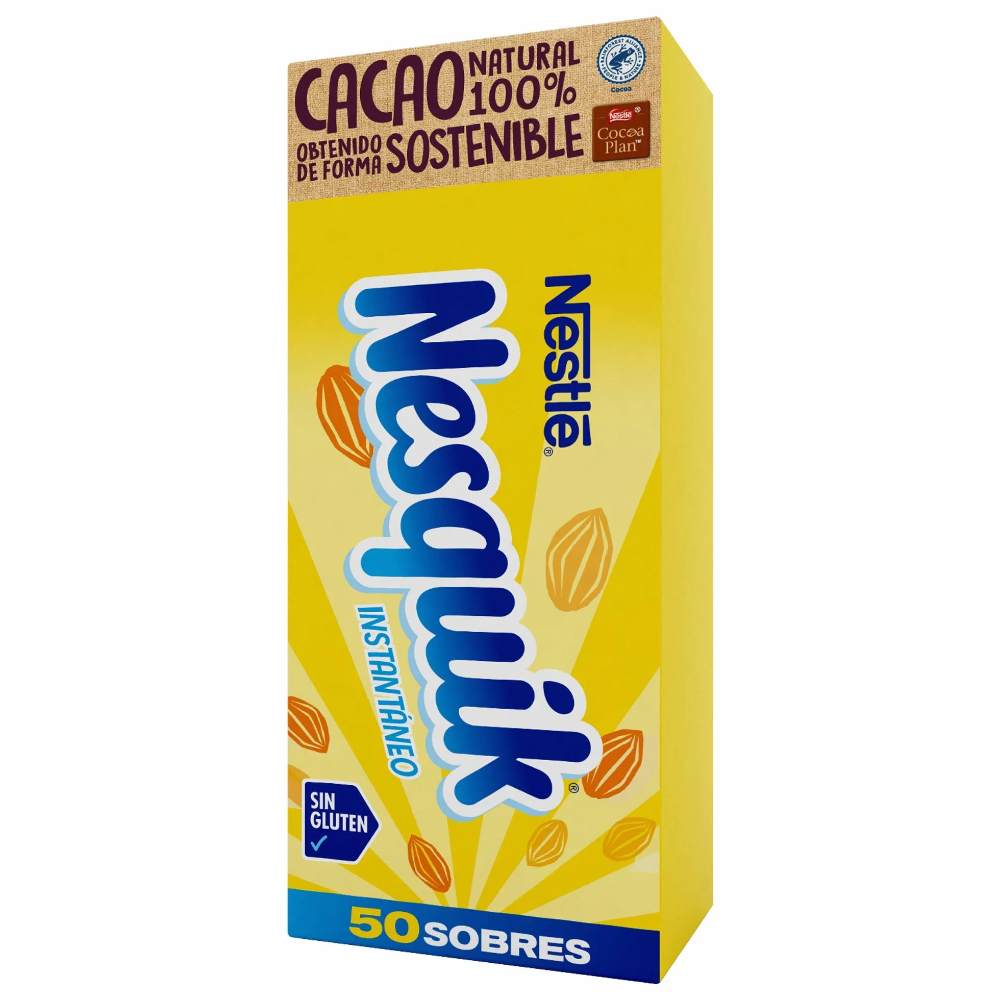 Nesquik cacao soluble instantáneo 1 paquete 50 sobres 13,5 g 675 g