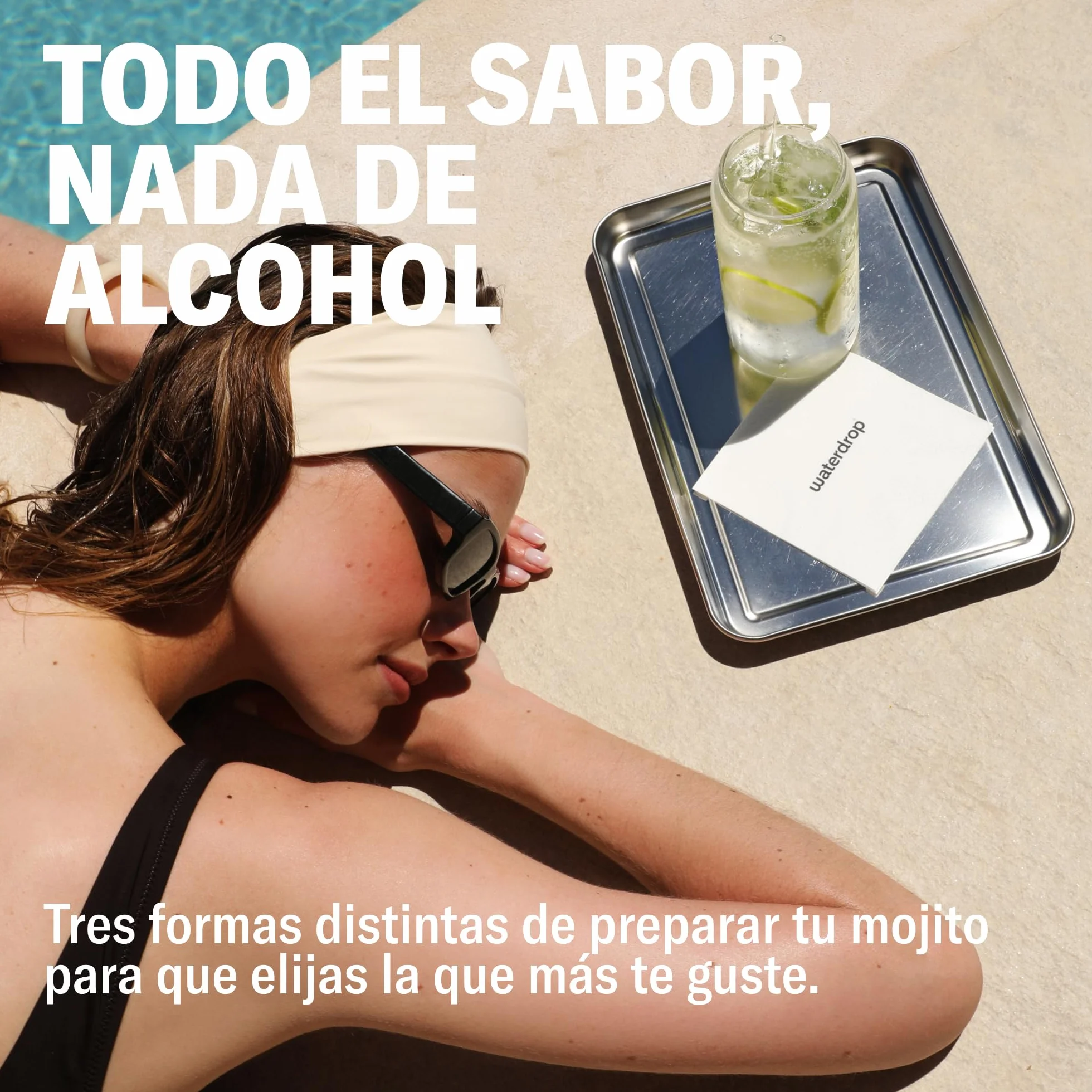 Waterdrop Set Mojito Fresa y Mora 36 Cubitos Saborizantes Agua Electrolitos Sin Azúcar Magnesio Vitaminas