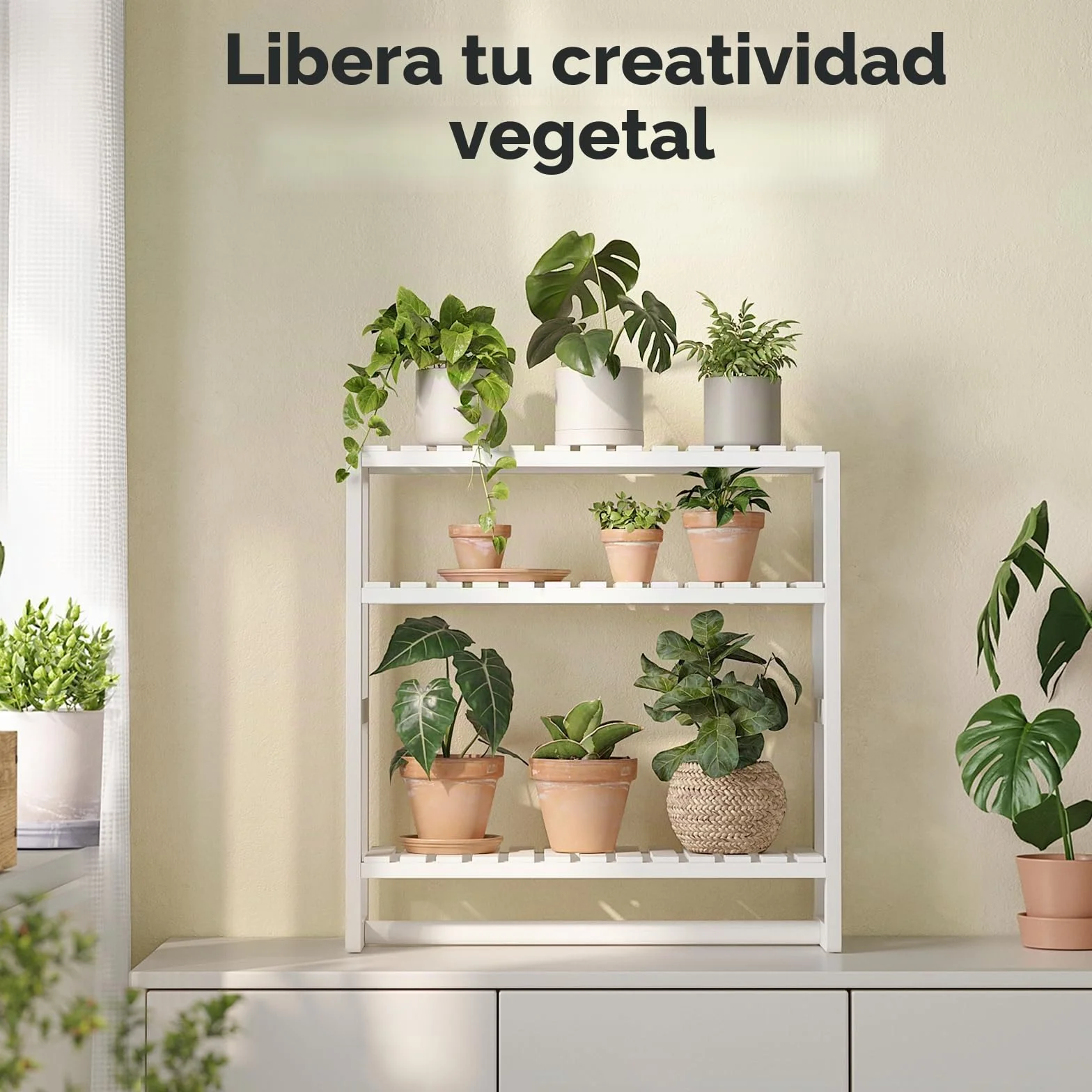 Bamworld Estantería Baño Pared 3 Niveles Bambú Ajustable Organizador Ahorrar Espacio