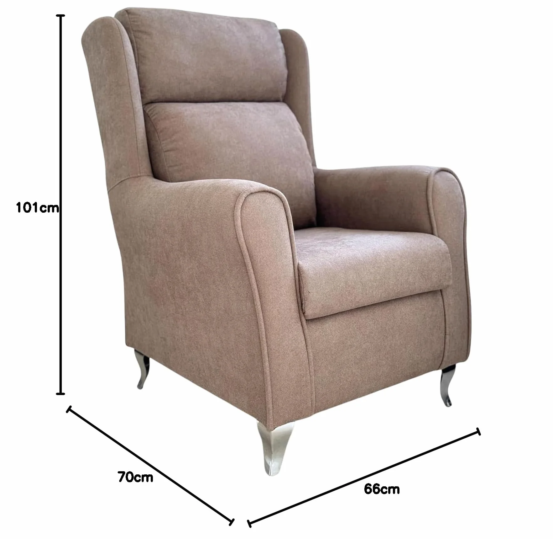 HOME&SOFAS SI | Sillón Lectura Cómodo para Salón o Sala de Estar | Con Respaldo Desenfundable | Butacas de Salón para Sala de Estar | Sillón de Descanso | Butaca con Respaldo y Patas Metálicas