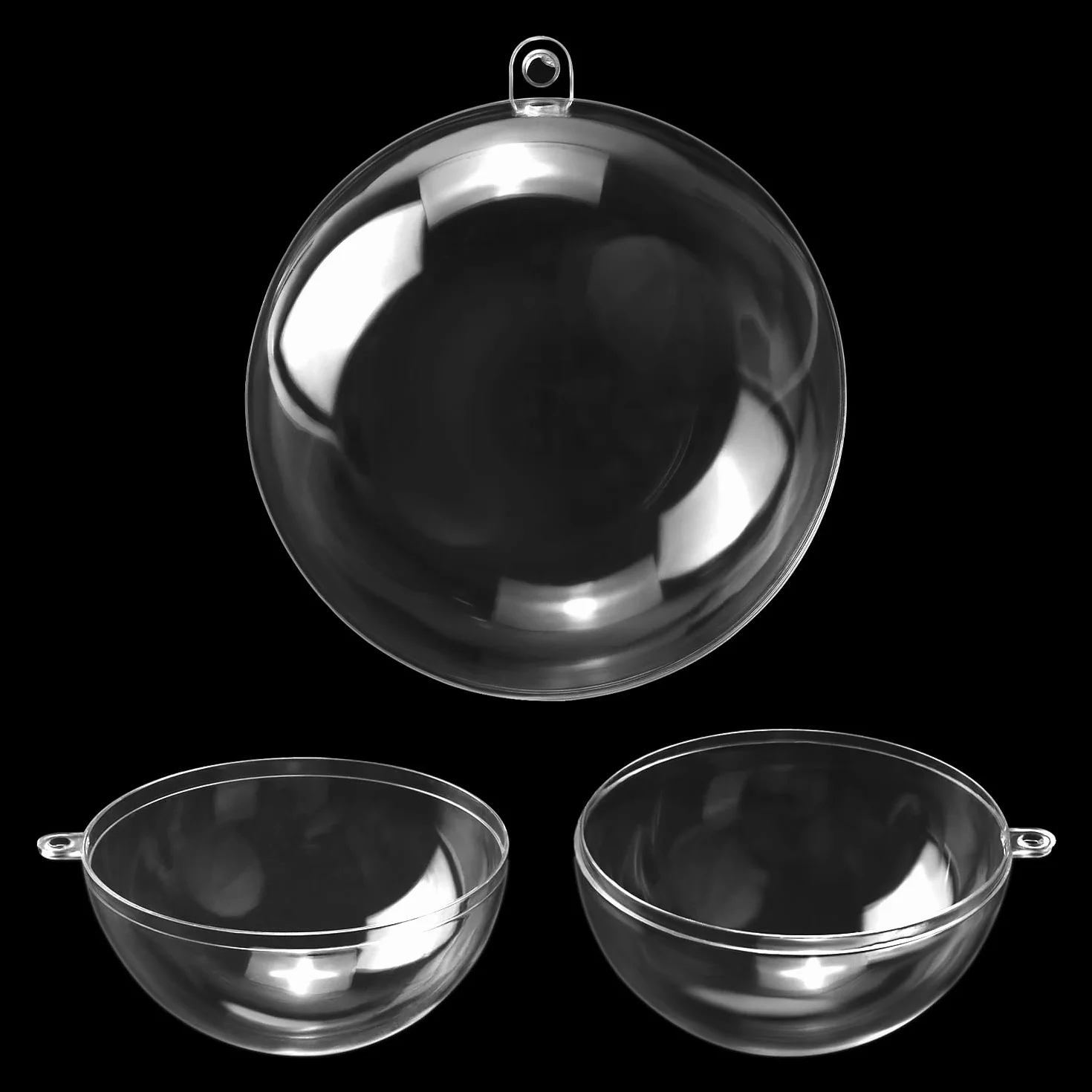 Bolas de Navidad Transparentes Ø8cm Plástico 20 Unidades QWORK