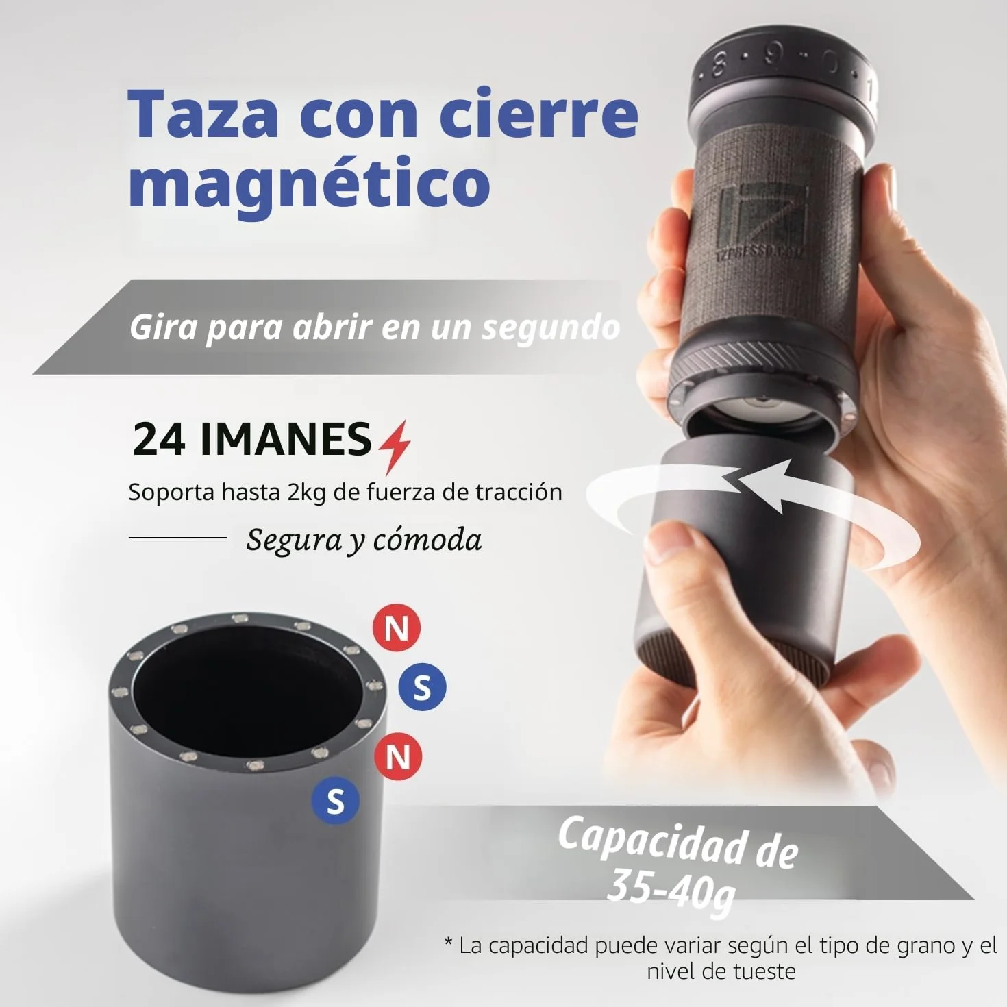 1Zpresso K-Ultra - Molinillo de café manual gris hierro con funda de transporte, molienda de consistencia de montaje, rebabas cónicas de acero inoxidable, mango plegable, ajuste ajustable externo