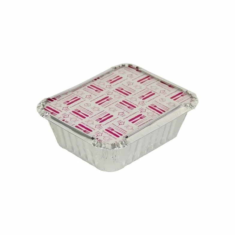 BALSAT Envase de Aluminio Rectangular – 500 Uds con Tapas Incluidas, Perfecto para Catering, Comidas Rápidas y Restaurantes, Resistente y Práctico