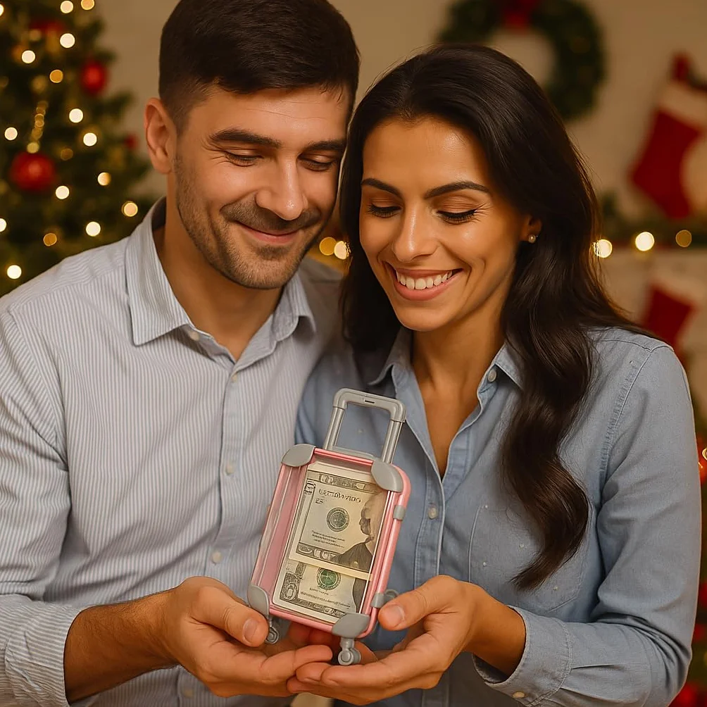HENGBIRD Mini Maletas pequeñas con Ruedas y asa para Regalar Dinero, Vacaciones y Viajes