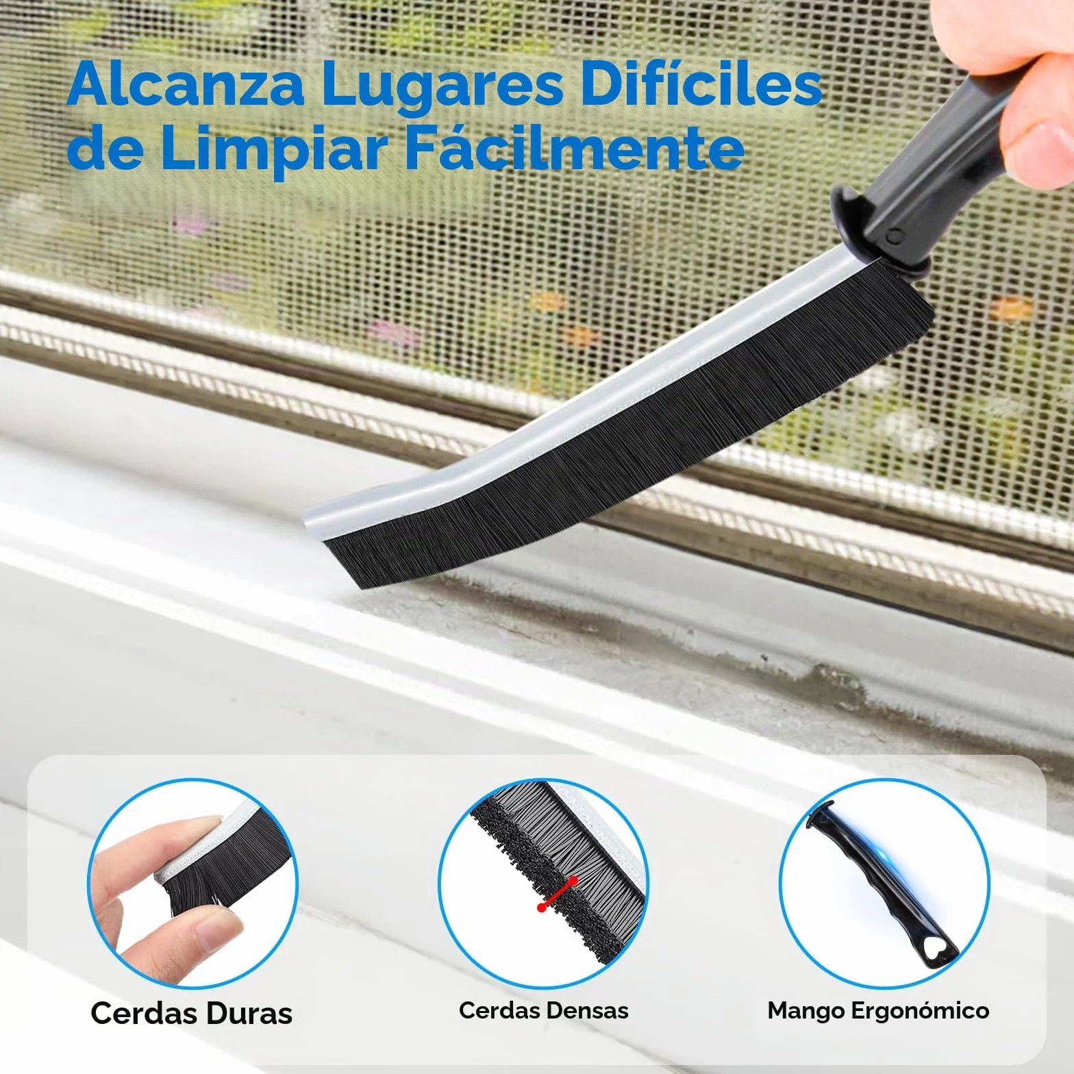 Cepillo de limpieza para grietas, suministros de herramientas de limpieza de grietas de cerdas duras finas para lugares estrechos, juego de limpieza de 12 piezas de uso doméstico pequeño para