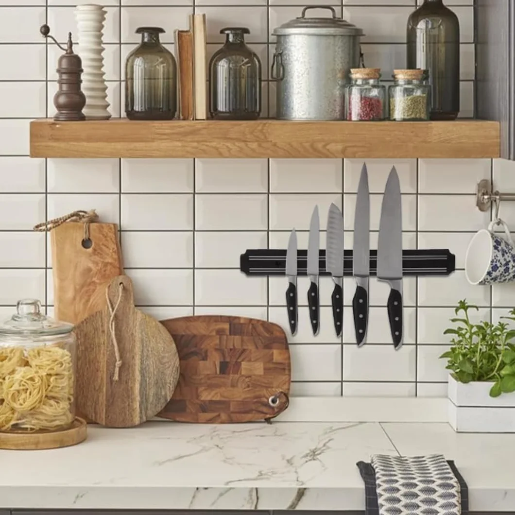 Portacuchillos magnético 33 cm Soporte pared metálico cuchillos utensilios almacenamiento ahorra espacio cocina garaje