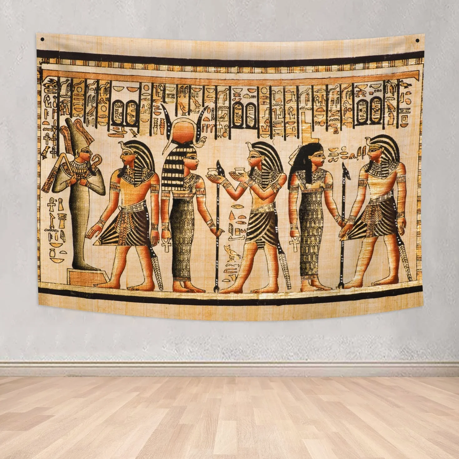 YONGFOTO 100x70cm Antiguo Egipto Tapiz Faraón Dios Osiris Hathor e Isis Símbolo Civilización antigua Colgar en la pared Tapices para casa Decoración mural Manteles Manta