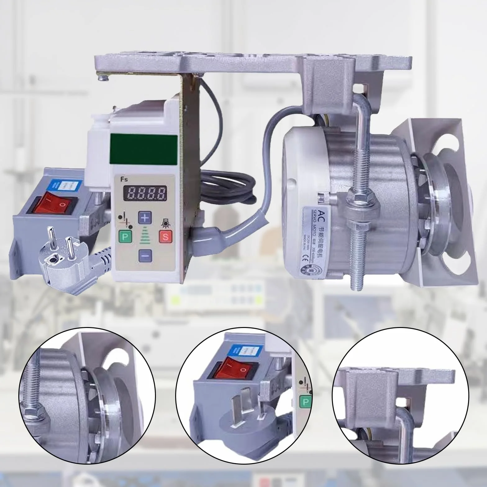 Motor Máquina Coser Eléctrica, 220V 750W Motor Máquina Coser Industrial Servomotor Ahorro Servomotor Sin Escobillas Máquina Coser Industrial 200-6500 Rpm Para Máquinas Coser Industriales Domésticas