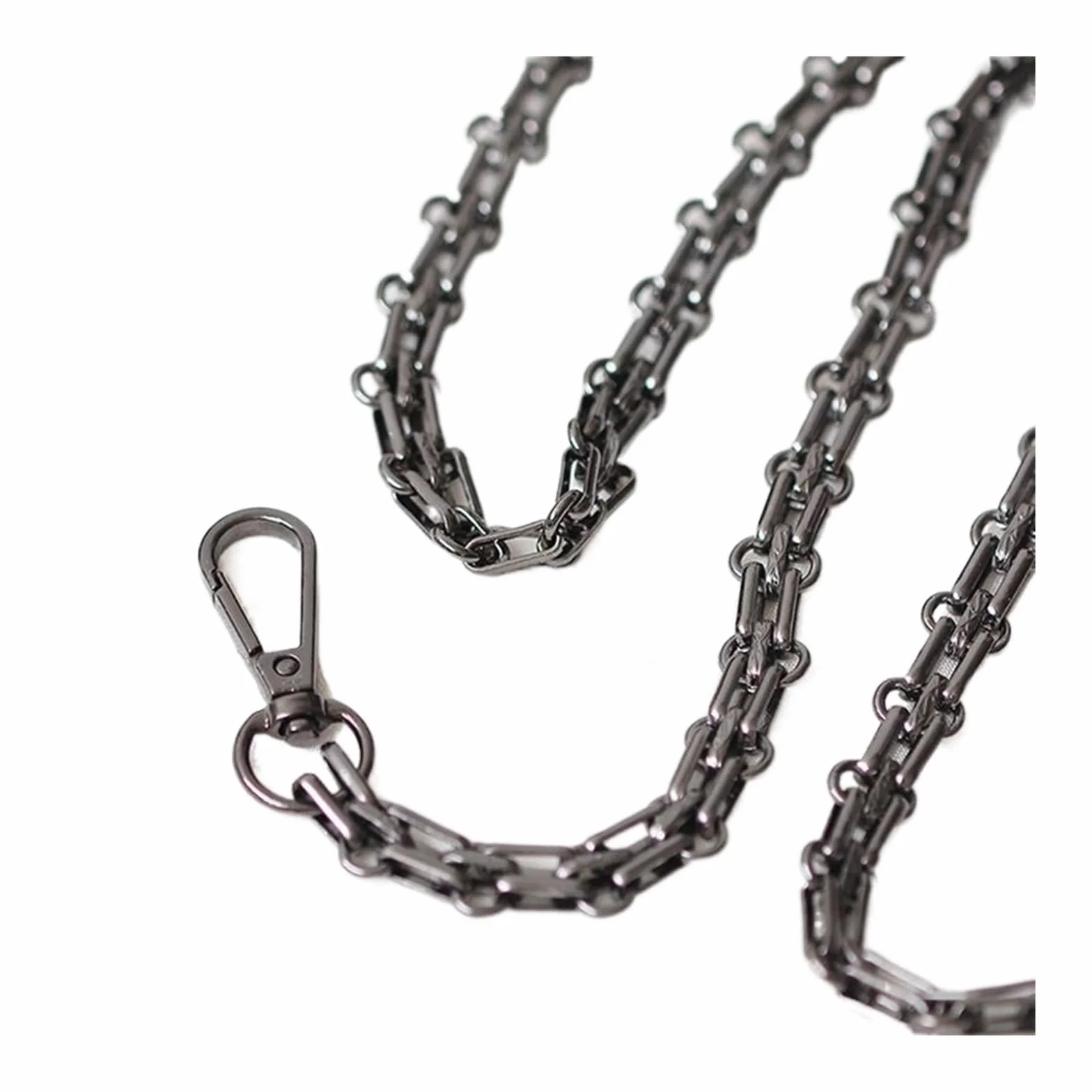 Correas para Bolsos Bolso bandolera de hombro de 40/60/80/90/100/110/120/130/140cm con pistola de cadena de repuesto negro 12mm hebilla de tres filas bolso de cadena de Metal correa for bolso Bolso Ba