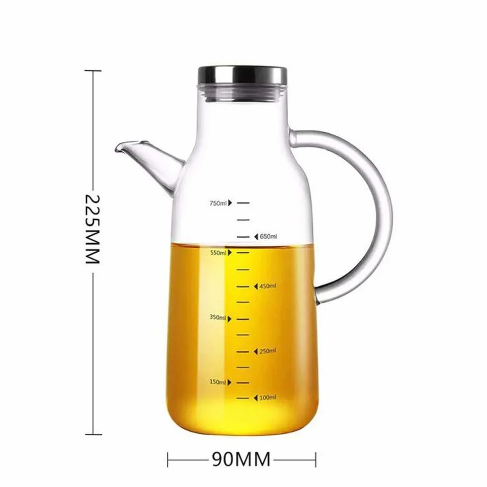 Botella dispensador de aceite 750 ml con boquilla antigoteo y mango antideslizante