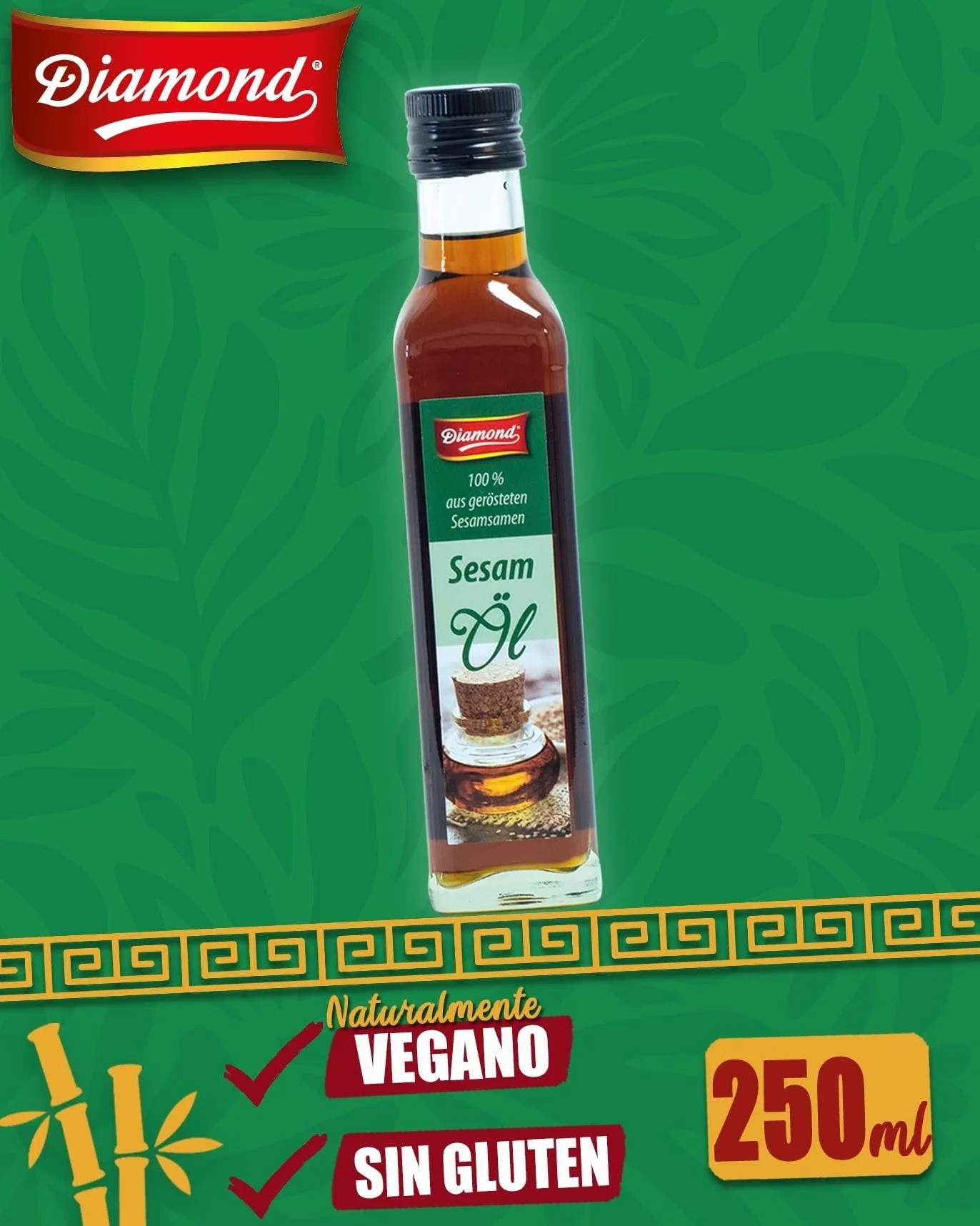 DIAMOND Aceite de sésamo tostado 100% semillas 250 ml