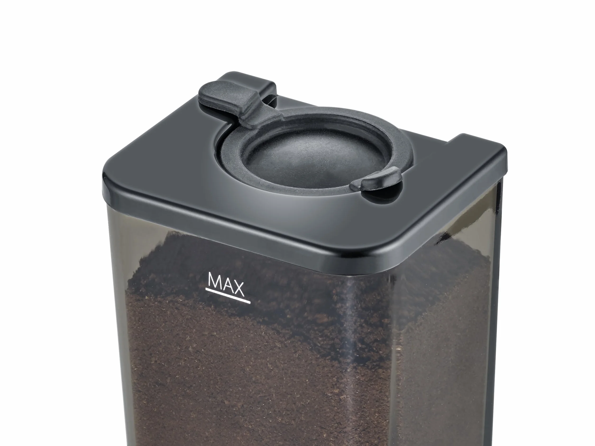 CASO BaristaChef Inox - Molinillo de café eléctrico con muelas cónicas, pantalla táctil, temporizador digital y sobresaliente, capacidad de 250g, 48 niveles de molienda precisos - acero inoxidable