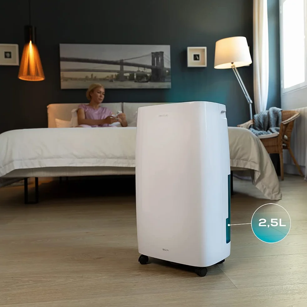 Cecotec Deshumidificador Big Dry 4000 Expert Connected. Control Wifi, 10L/día, Depósito extraíble 2,5L, Cobertura 105m3/h, Gas R290, Silencioso, Humedad 40% a 80%, Pantalla LED, Apagado Automático