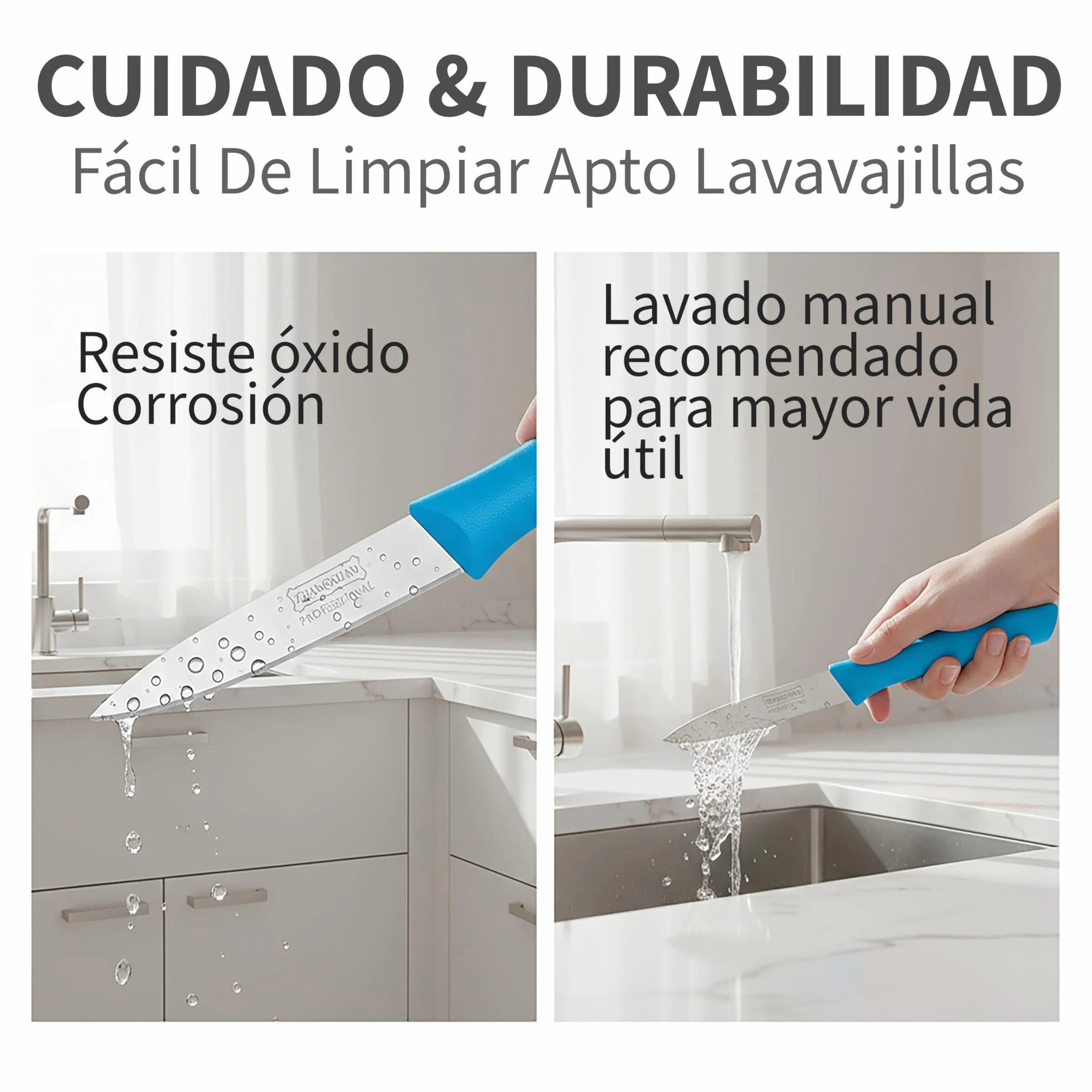 Cuchillos de Cocina Acero Inoxidable Pack 6 Piezas Aptos Lavavajillas