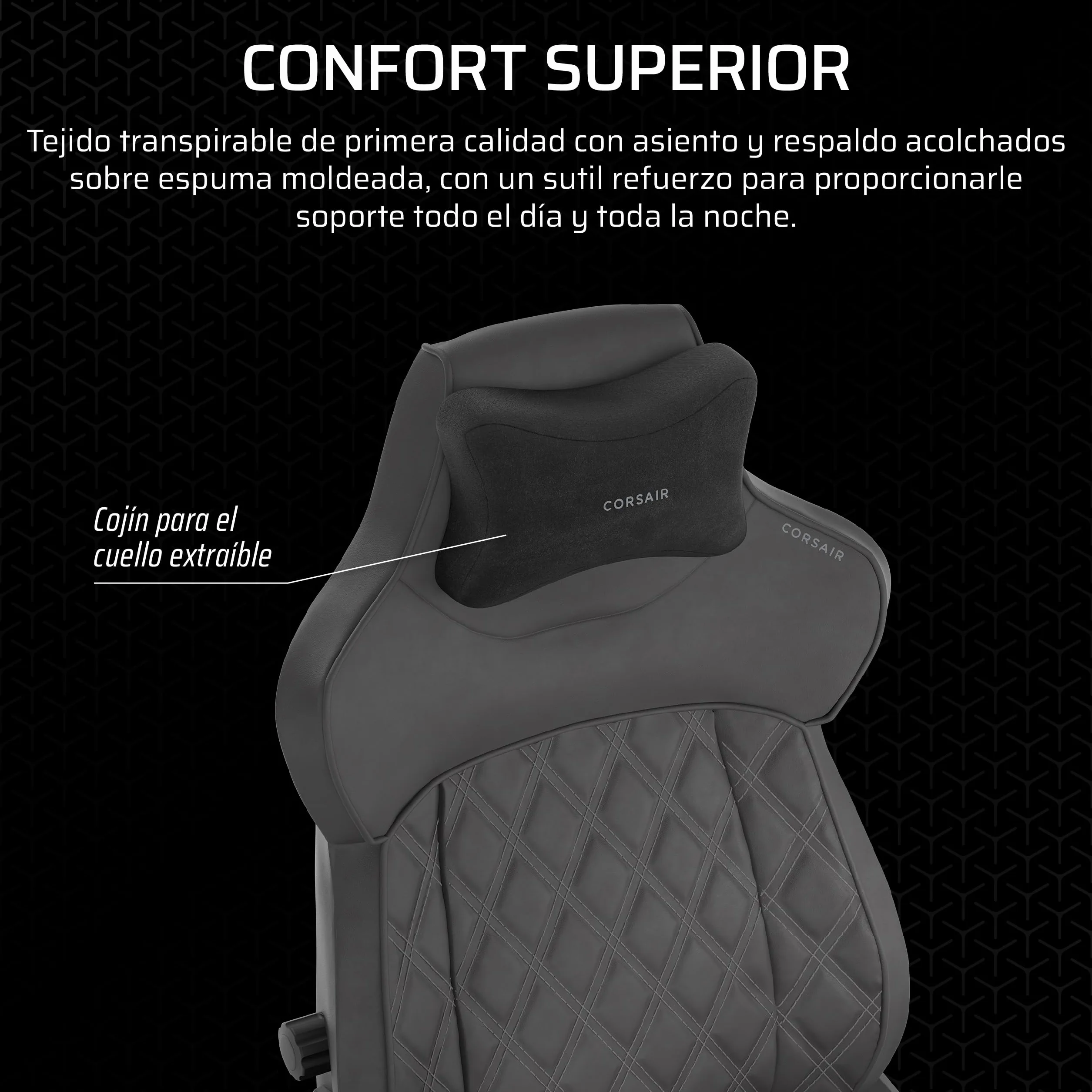 Corsair TC500 Luxe Silla para Juegos – Tejido Transpirable Premium – Asientos Anchos – Reposabrazos Ajustables en 5 Direcciones – Soporte Lumbar Ajustable – Reclinable 90-135° – Sombra