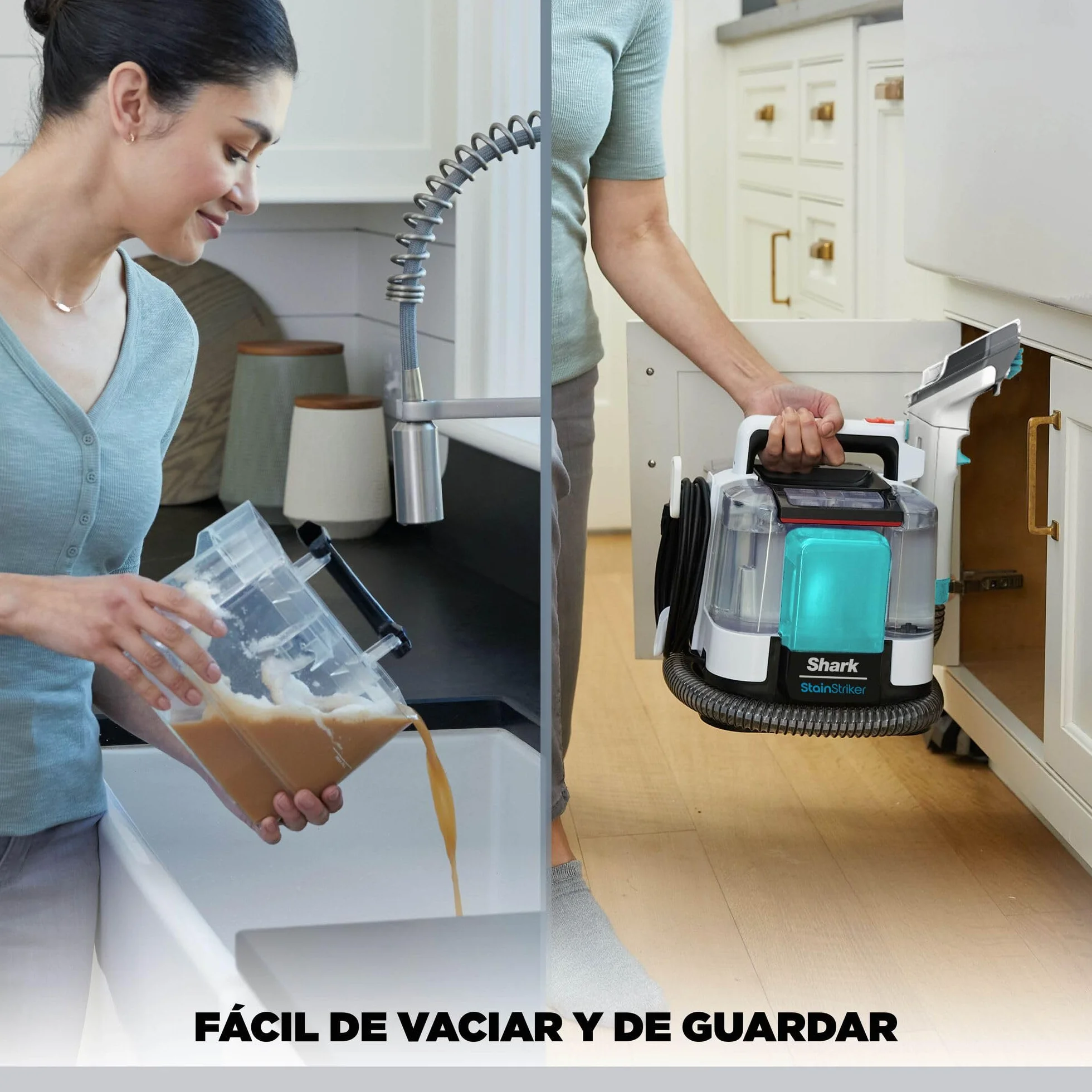 Shark StainStriker Limpiador de manchas con 5 accesorios, minicepillo para pelo de mascotas, boquilla estrecha, tubo de limpieza, 2 x soluciones de limpieza incluidas, ligero y portátil, 450W PX200EUT