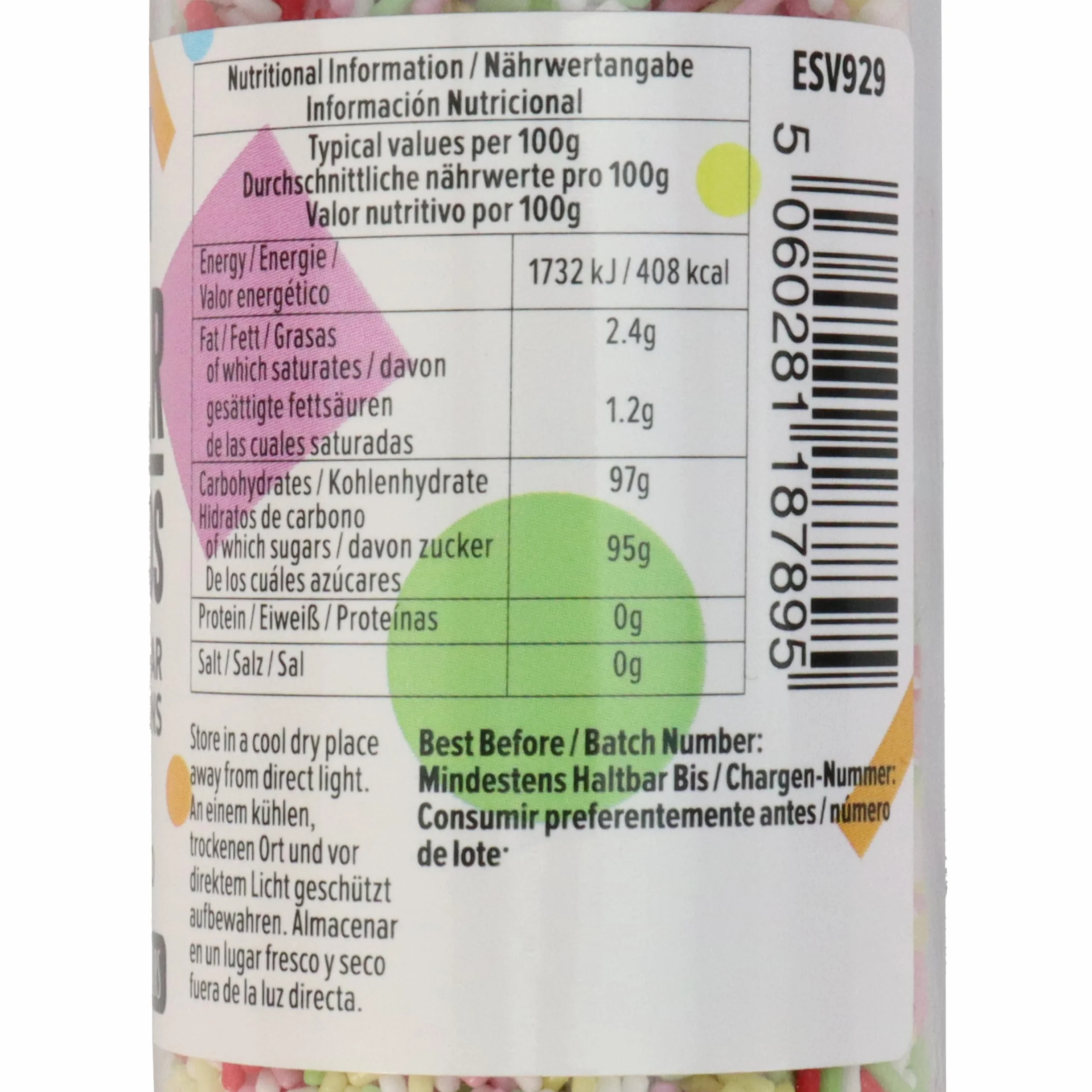 PME Fideos de Azúcar Multicolor 80 g