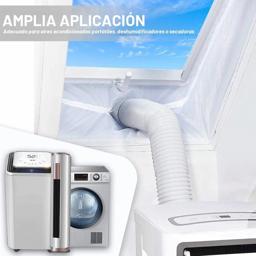 Kit Ventana Aire Acondicionado Portátil 400CM, Cubierta Aislante Bloquea Aire Caliente
