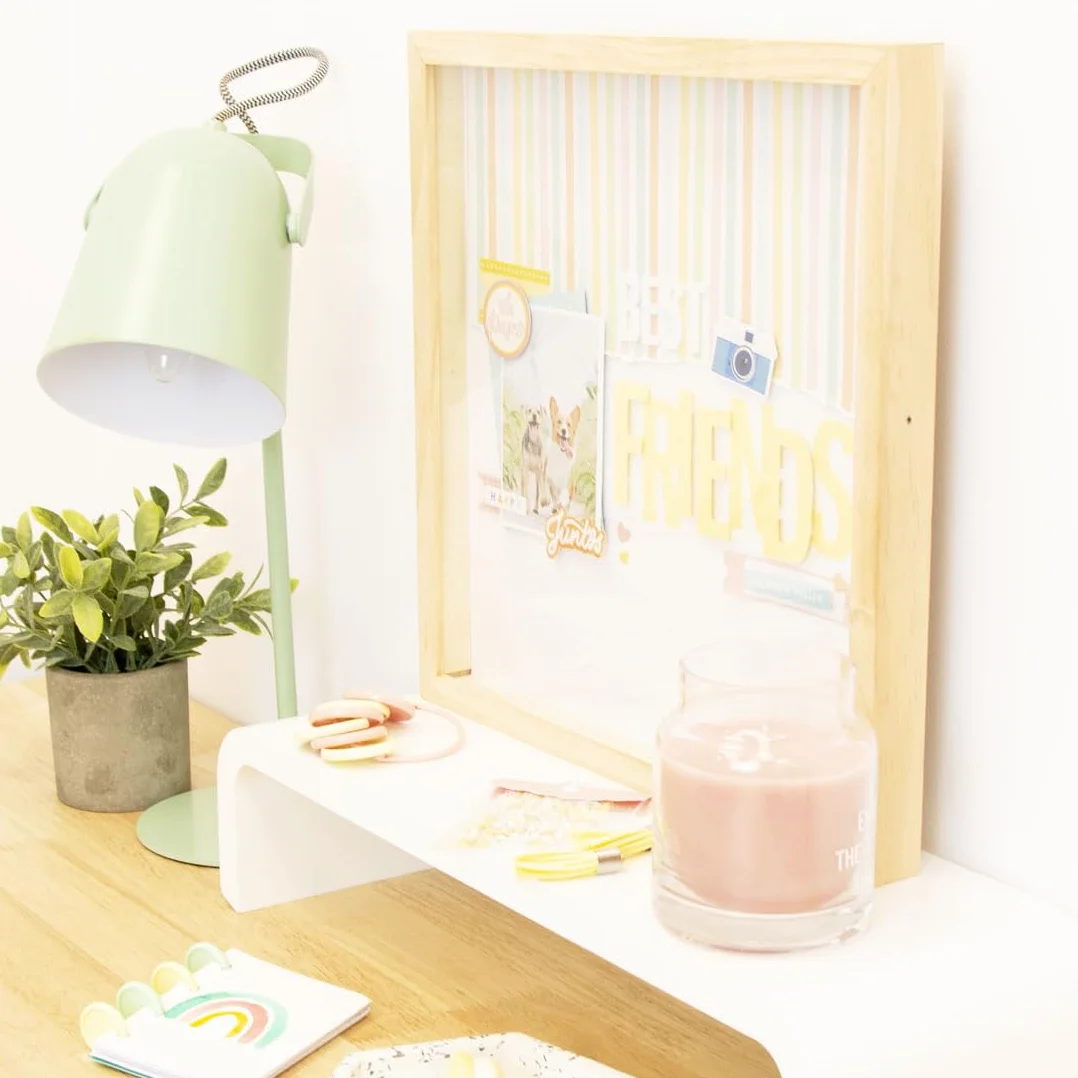 Craftelier - Marco con Profundidad 30x30 cm | Marco de Madera Natural Transparente para Scrapbooking y Manualidades 3D | Cuadro con Fondo para Objetos Voluminosos y Acetato Protector Frontal