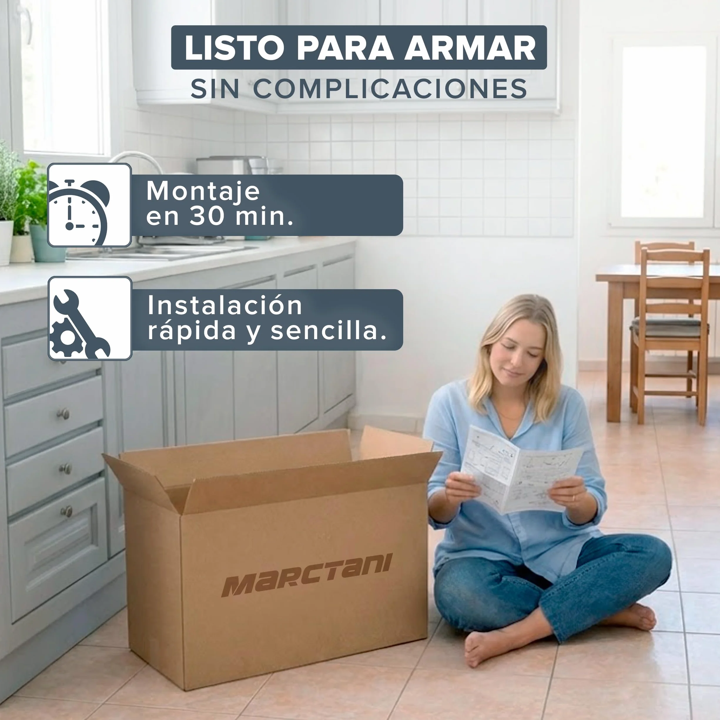 Marctani Armario Escobero Interior Blanco - Mueble Escobero Multiusos con Estante Central Regulable - Capacidad 15kg por Estante - Armario de Limpieza para Despensa o Lavadero