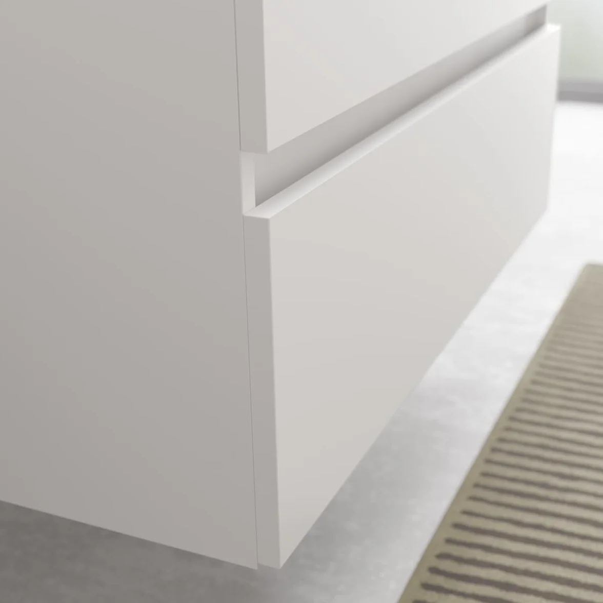 Salgar Mueble de Baño Bequia 90cm + Coqueta 1 Puerta Derecha + Lavabo cerámica | Blanco Mate |90x45x56