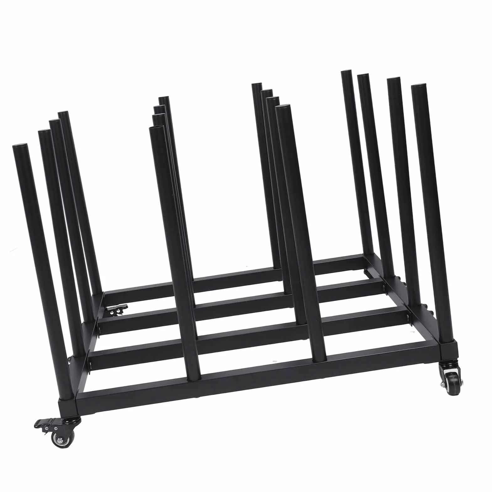 Eacam Carro de Almacenamiento de Vinilo, Estante de Medios Resistente para 16 Rollos con Capacidad de 1200 Lb, Soporte Móvil para Planos, Construcción de Tubo de Acero, para Oficina,
