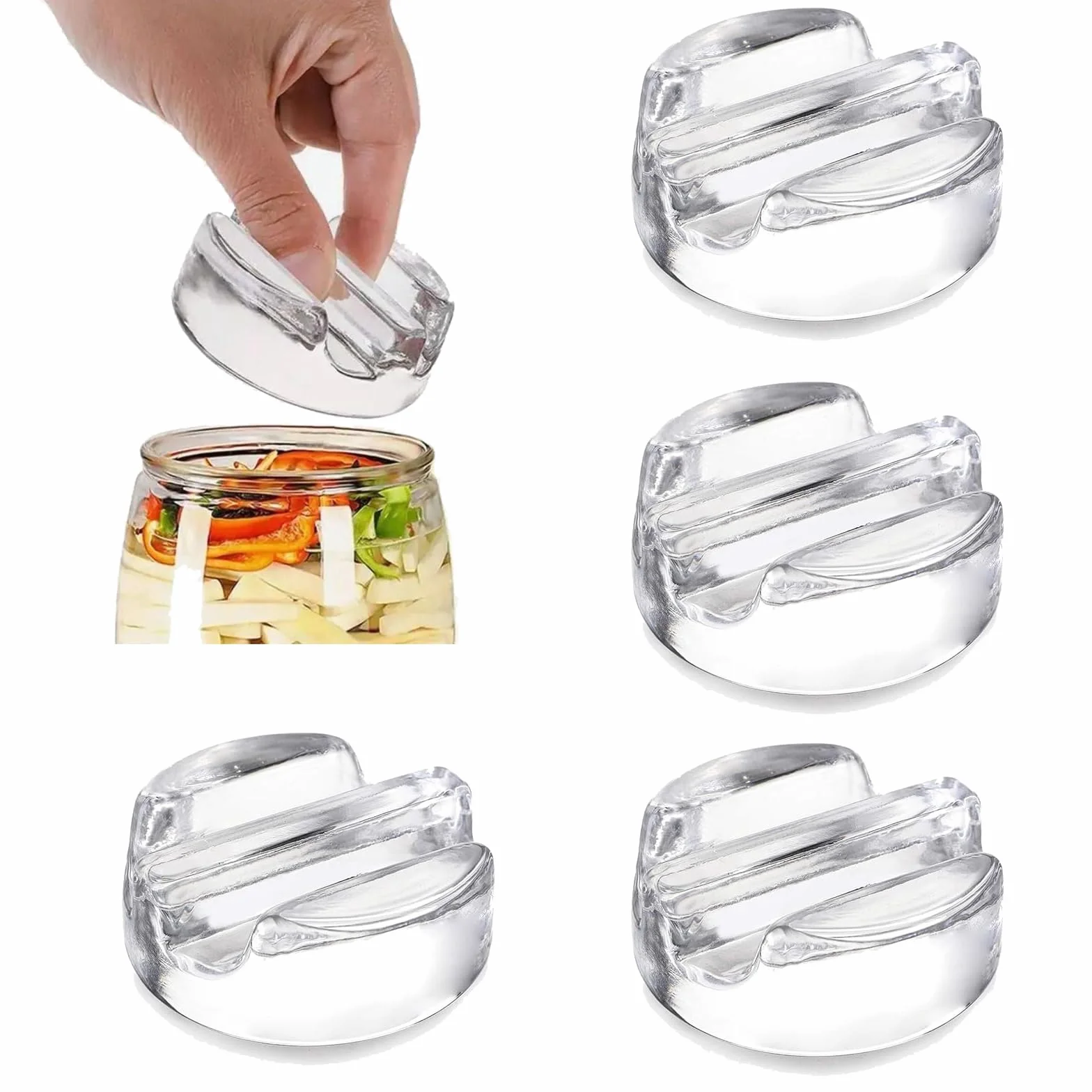 Pesos de Fermentación, 4 Piezas Pesas de Fermentación, Pesas para Tarros de Conserva de Pepino, Pesos de Fermentación Peso Diámetro 7 cm, Pesas de Vidrio de Fermentación para Fermentar Chucrut