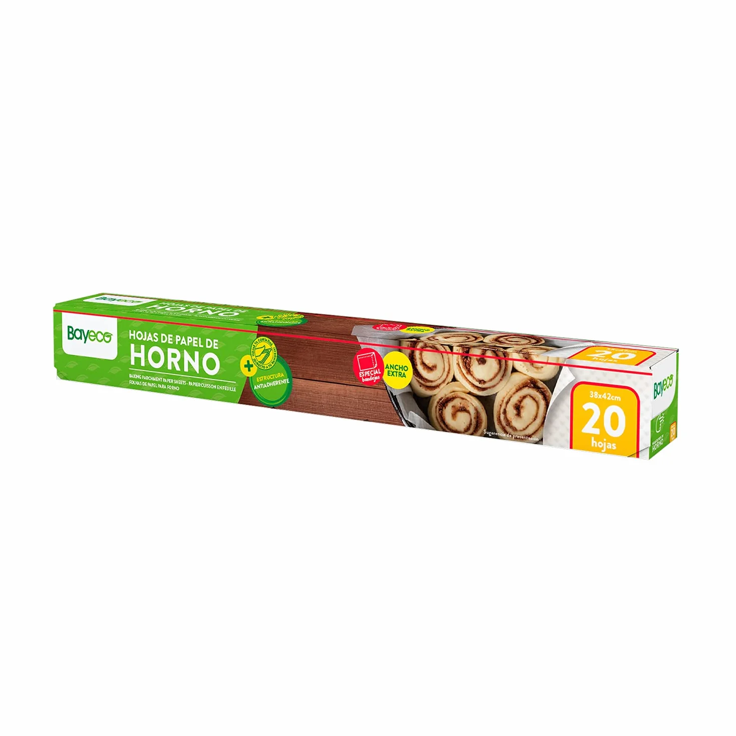 Papel de Horno en Hojas Bayeco 38x42cm 20 Hojas Precortadas Antiadherente