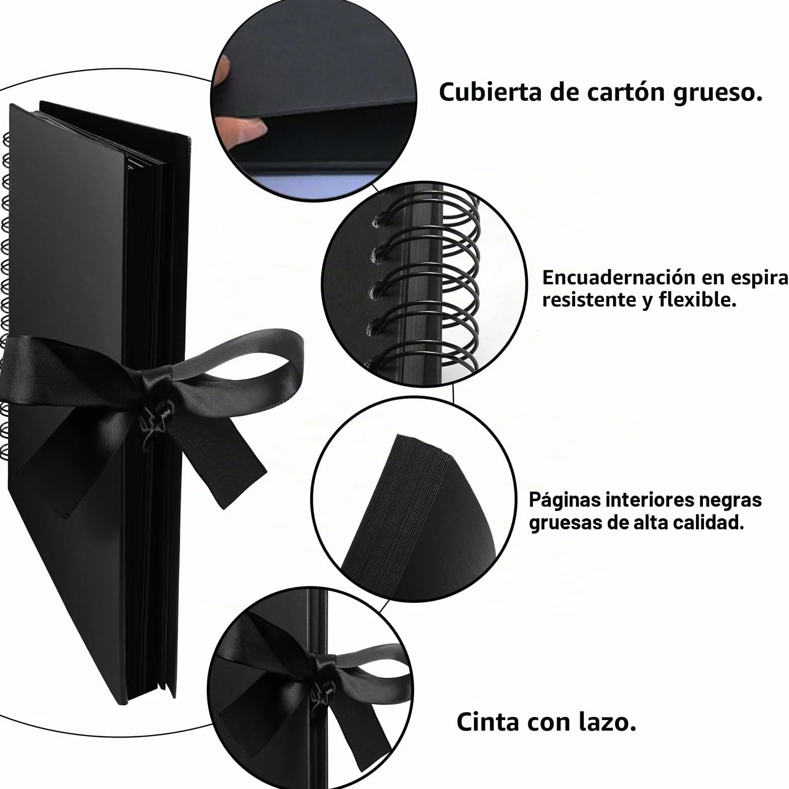 Álbum de Fotos Scrapbook para Pegar y Escribir 80 Negra páginas Álbum de Recortes o Registro para Libro Firmas Boda Viaje Álbum Boda Álbum Fotos Bebe Infantil 29,2x21,6 cm