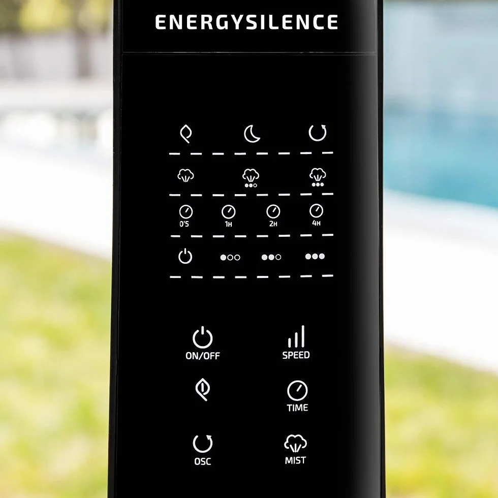Cecotec Ventilador Nebulizador de Agua con Mando a distancia EnergySilence 690 Freshessence. 90 W, Oscilante, Silencioso, 3 Velocidades, Temporizador 7,5h, Pantalla LCD, Motor de Cobre, 3 L