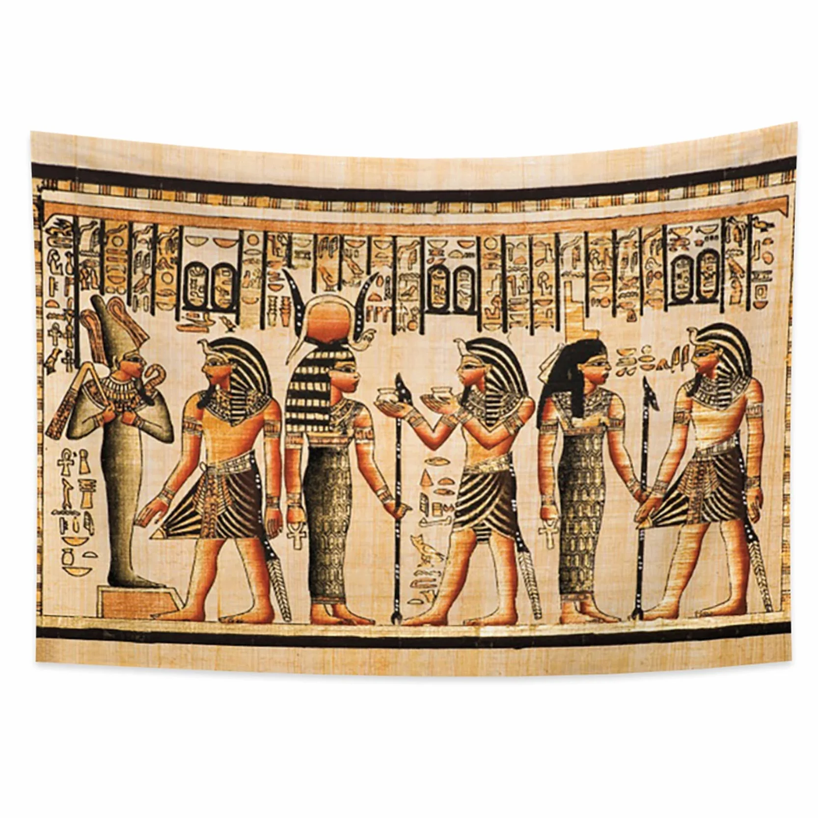 YONGFOTO 100x70cm Antiguo Egipto Tapiz Faraón Dios Osiris Hathor e Isis Símbolo Civilización antigua Colgar en la pared Tapices para casa Decoración mural Manteles Manta