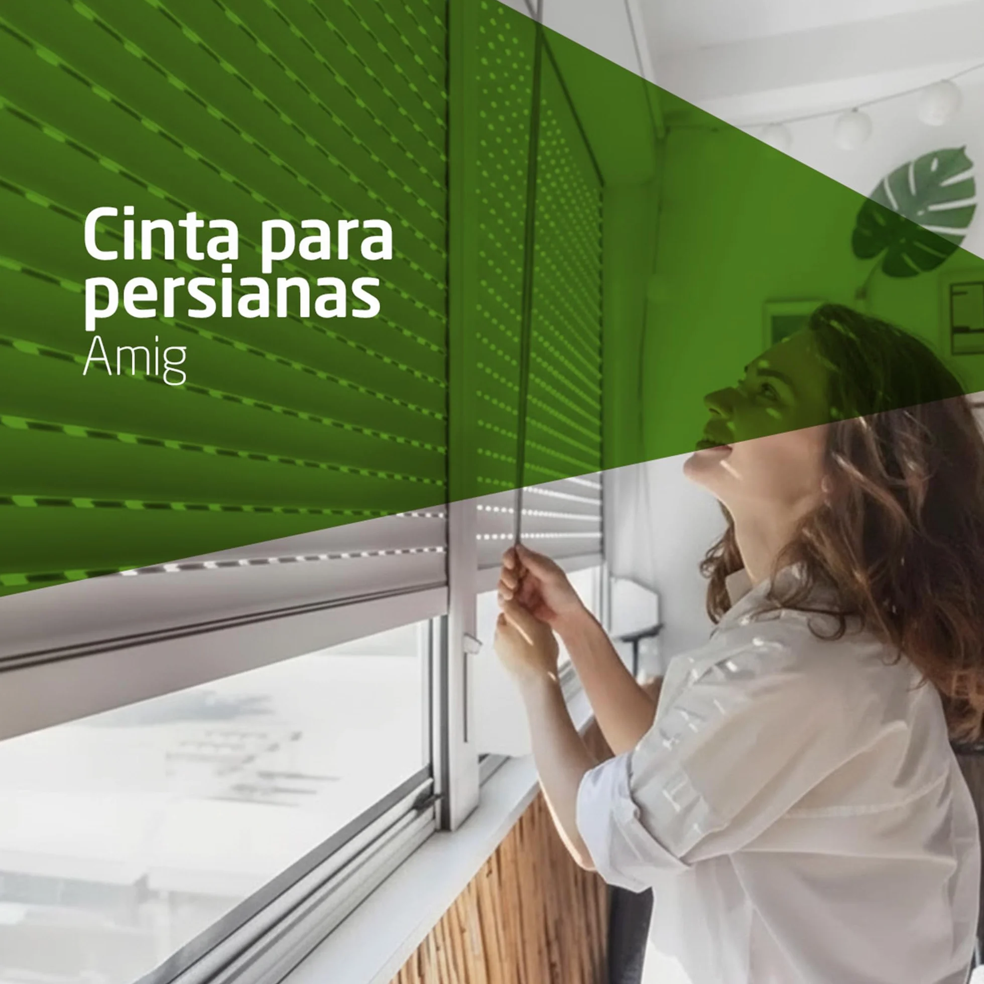Amig Cinta Persianas Enrollables 20 mm x 6 m Resistente UV Abrasión Color Pintas Negras