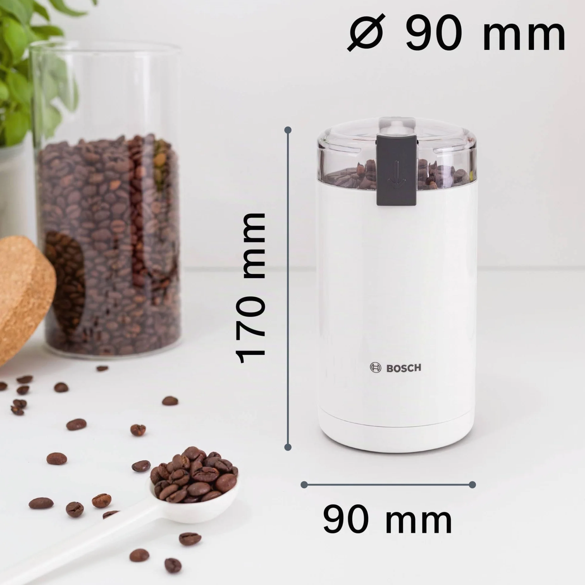 Bosch Molinillo de café 180 W acero inoxidable TSM6A011W