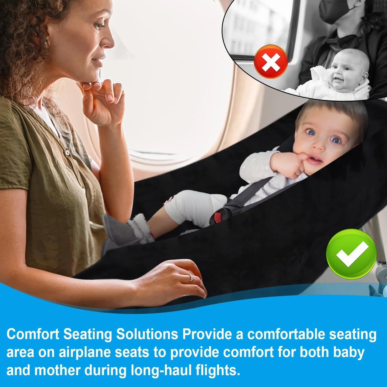 Reposapiés de Avión para Niños Plegable Portátil Cama de Viaje