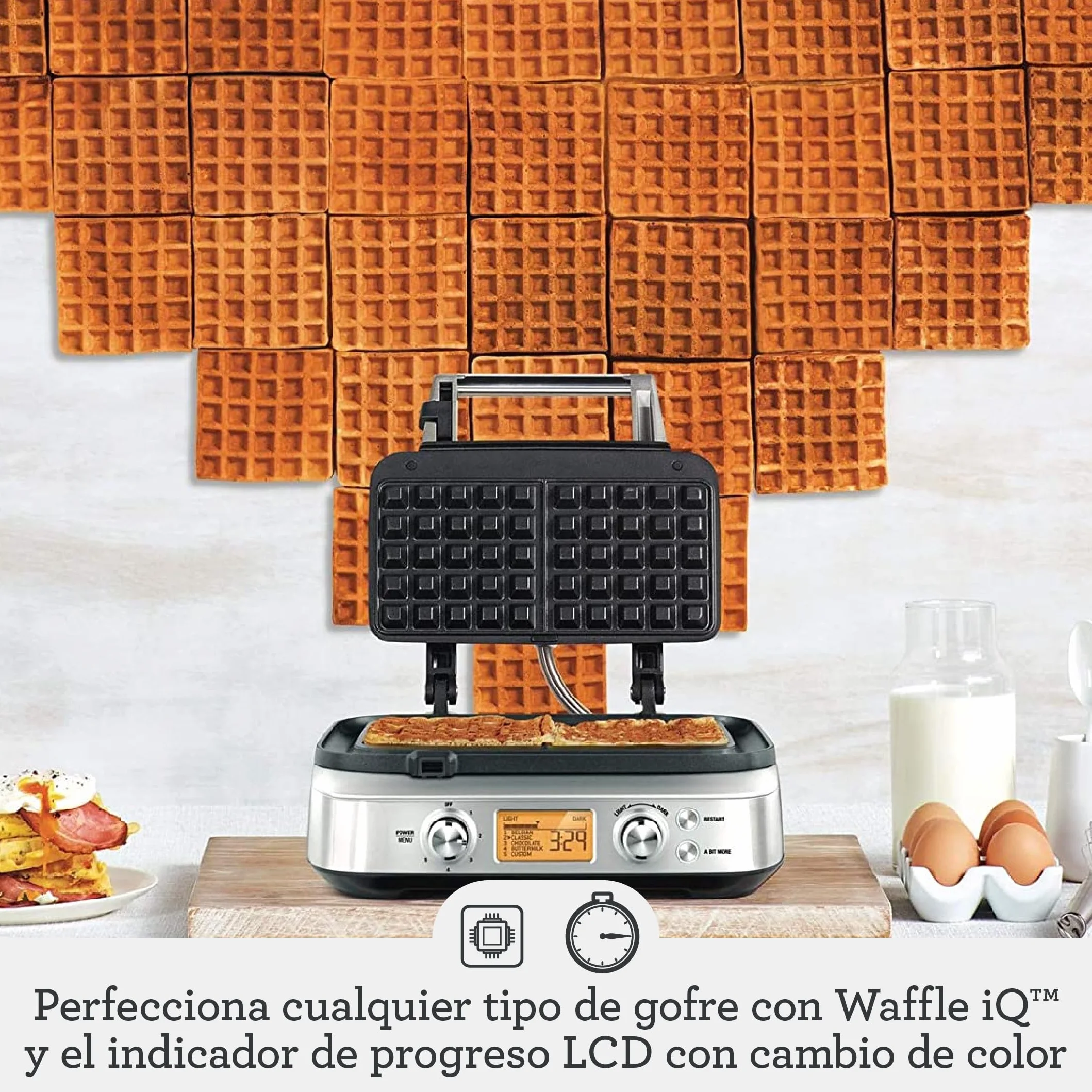 Sage Smart Waffle Pro - Gofrera, Acero Inoxidable