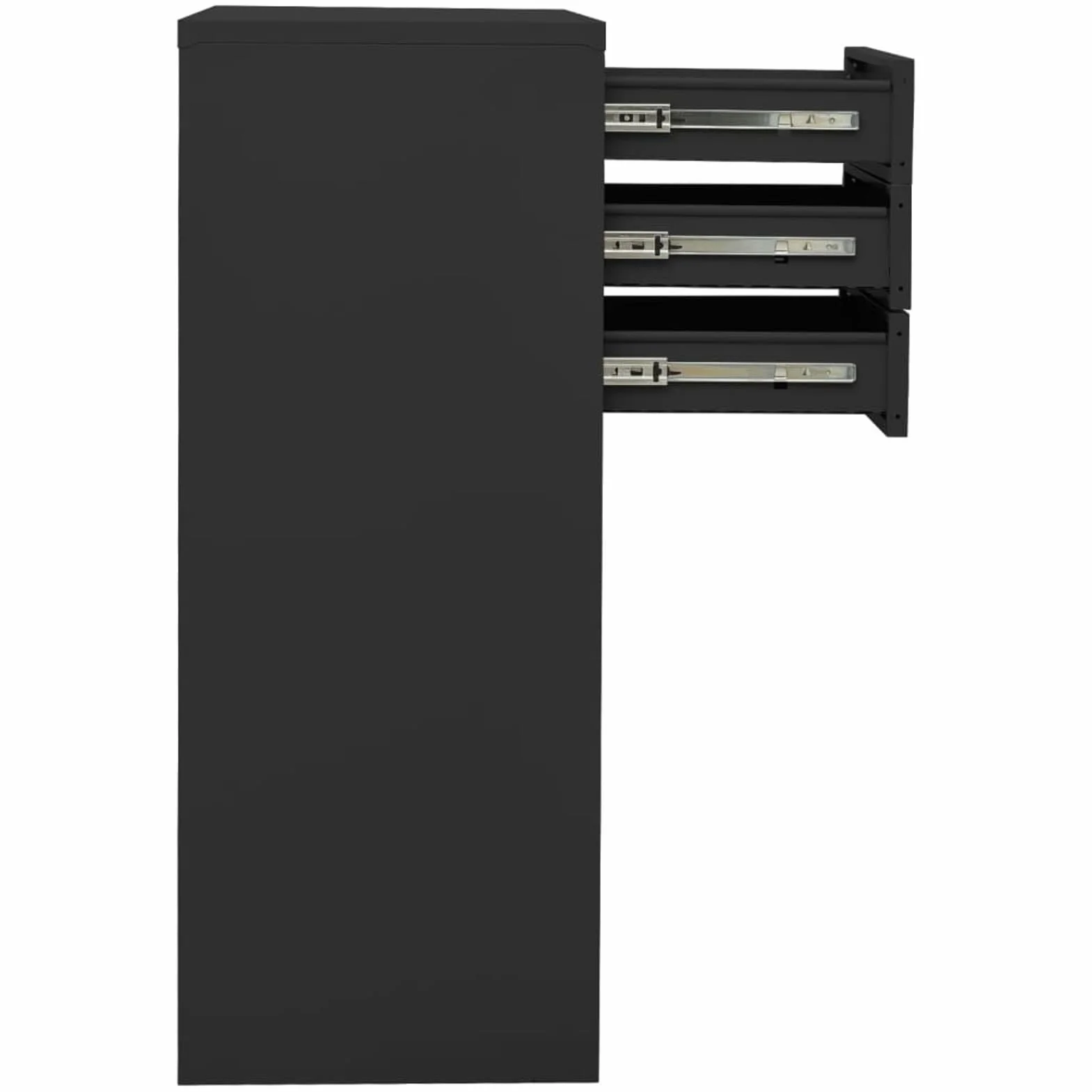 Homgoday Archivador de acero antracita 90 x 40 x 102 cm con taquilla y 3 cajones – Oficina orden Model336408