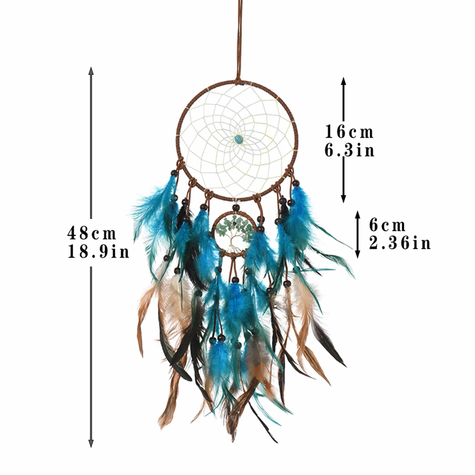 Atrapasueños Hecho a Mano con Plumas, Atrapasueños Grande e Infantil, Adorno Colgante de Pared para Decoración del Hogar y Dormitorio, Decoración Bohemia, Atrapador de Sueños Dreamcatcher
