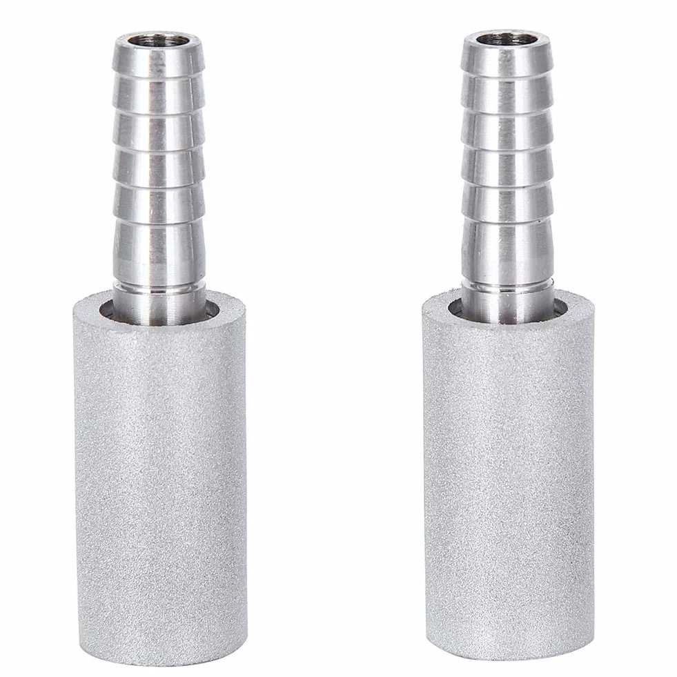 2 Uds., Piedra De Difusión De 0,5 Micras, Piedra De Aireación, Piedra De Carbonatación De Acero Inoxidable Con Lengüeta De 1/4 "para Vino Casero, Cerveza, Soda