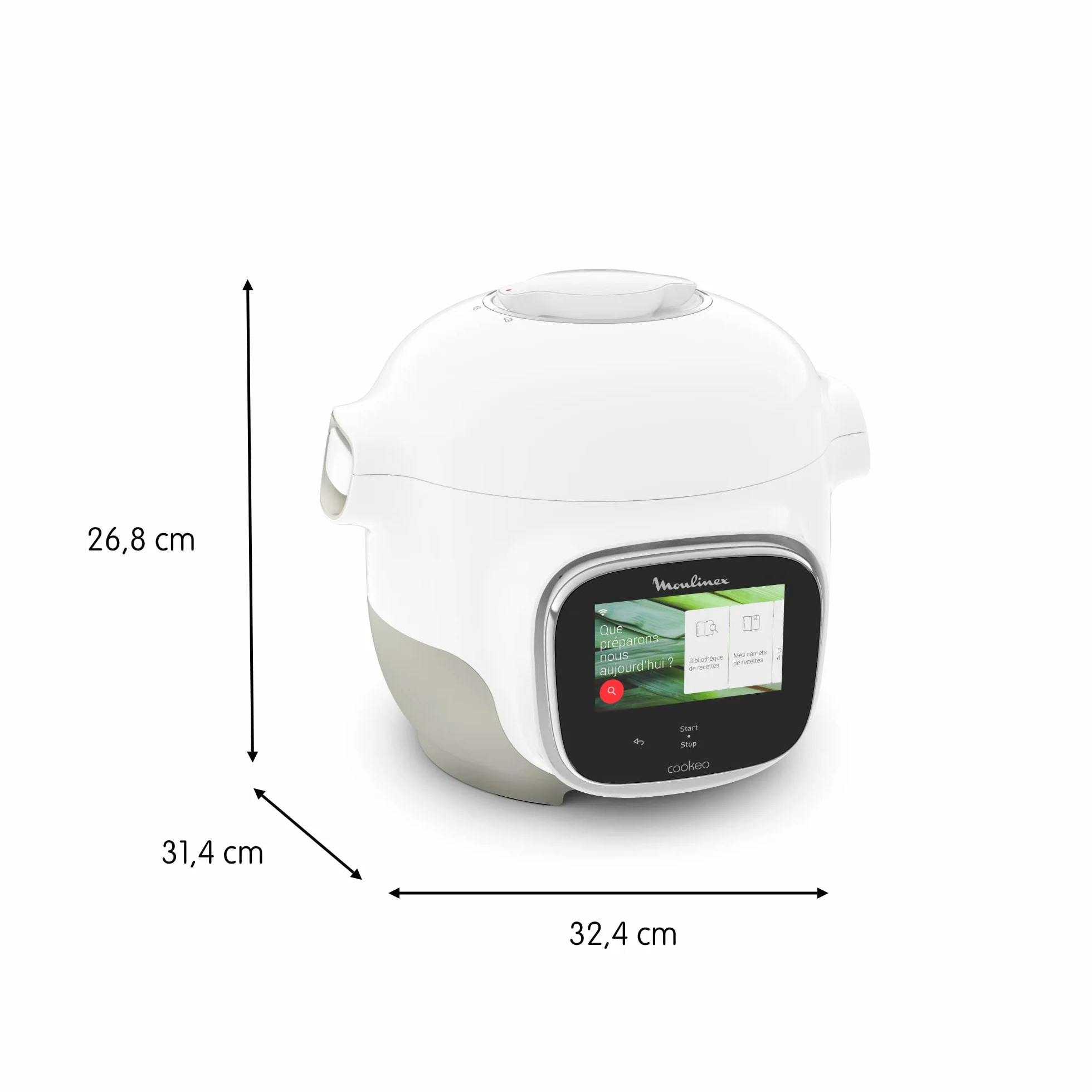 Moulinex Cookeo Touch Wifi Mini Multicooker 3L 100 recetas integradas Wifi pantalla táctil YY5132FB Blanco