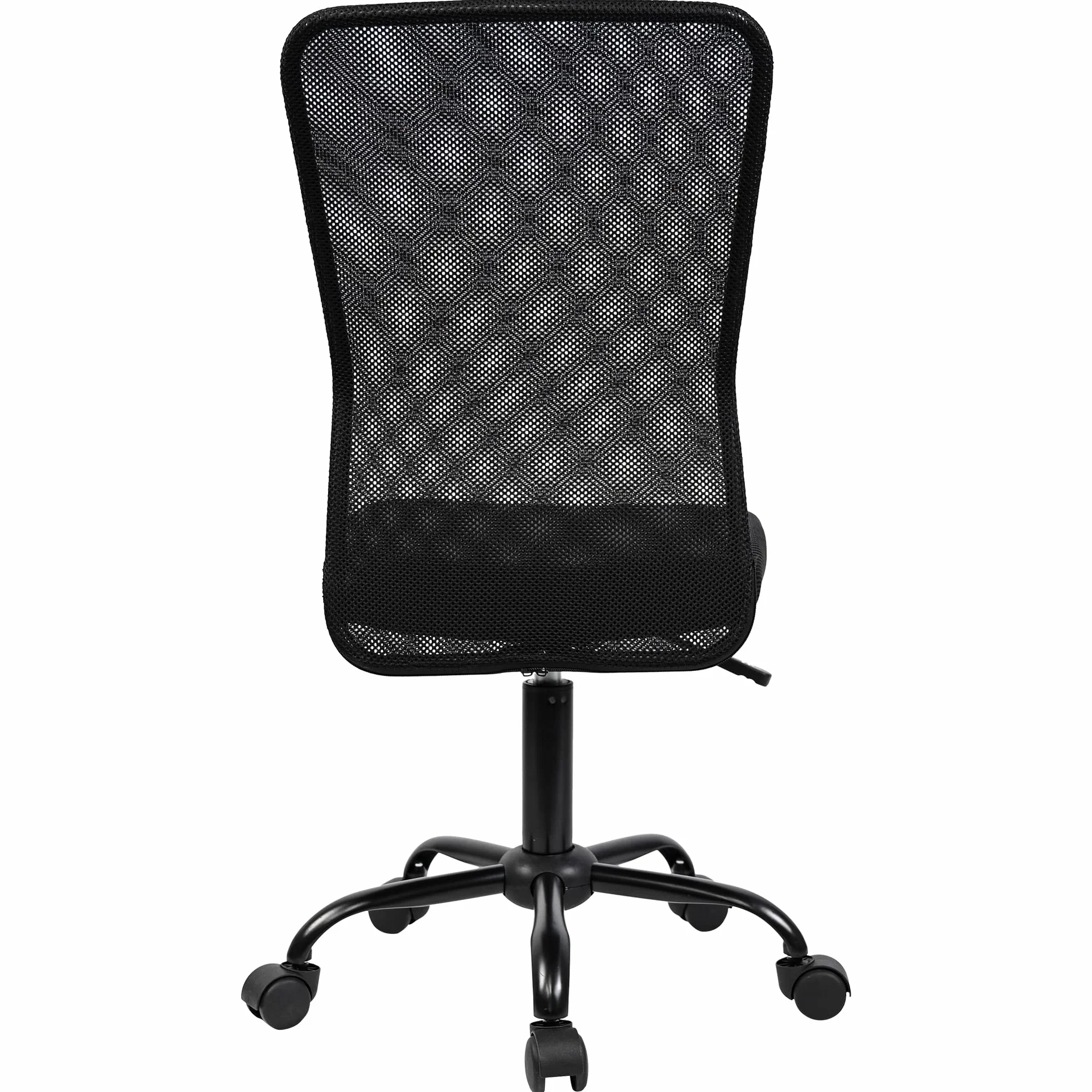 T-LoVendo Silla de Oficina Ergonómica Sin Reposabrazos Tela Transpirable con Ruedas Giratoria Negra