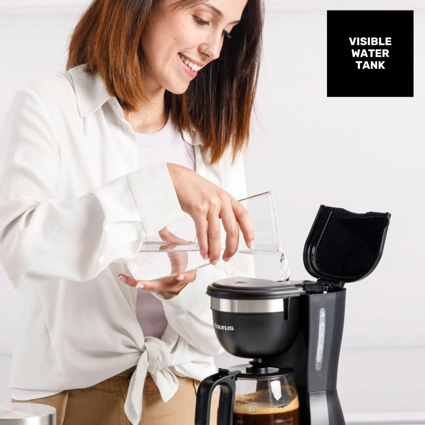Taurus Verona 6 Cafetera de Goteo 600W 600ml BPA Free Negro Mate