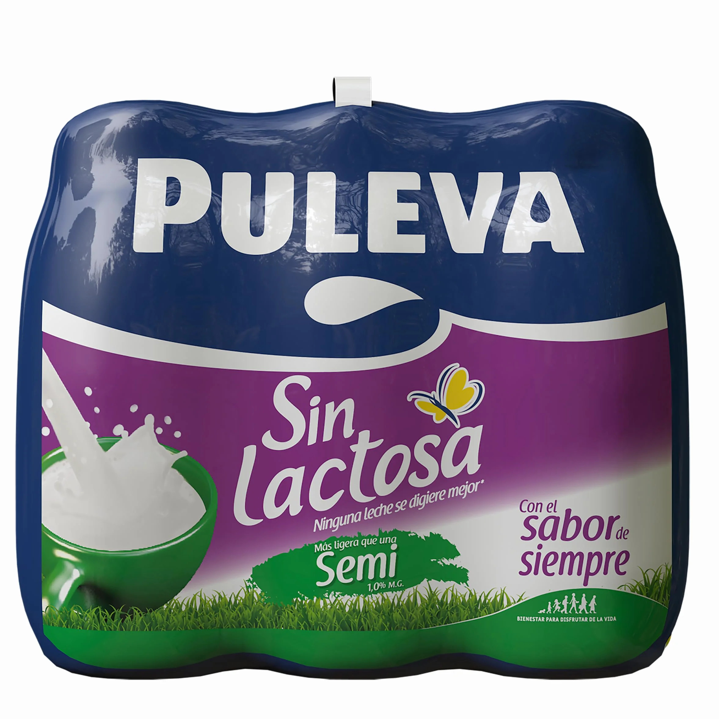 Leche Puleva Sin Lactosa Semidesnatada 1% M.G. Pack 6 x 1 L