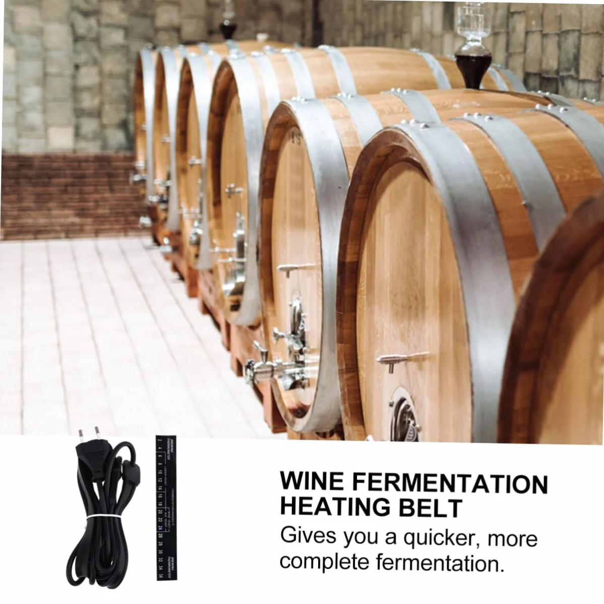 SOLUSTRE Cinturón Calefactor de Fermentación Eléctrica de Silicona Negro Enchufe EU, Resistente al Agua y Seguro para Fermentadores y Barriles en Elaboración Casera