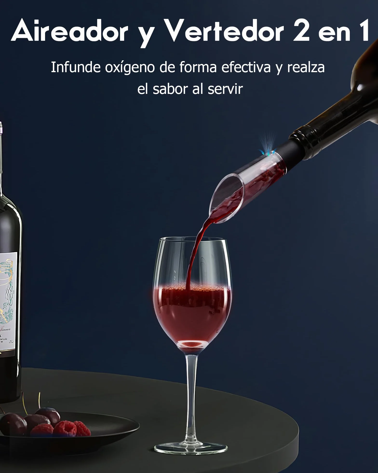 ZOYIDOUX Sacacorchos eléctrico Recargable – Abridor de Vino eléctrico Juego con Cortador de Papel y 2 Tapón de vacío y Vertedor USB, Regalo para Amantes del Vino