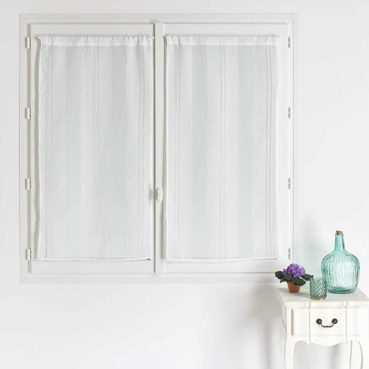 Cortina Rayas Blanca 45 x 120 cm