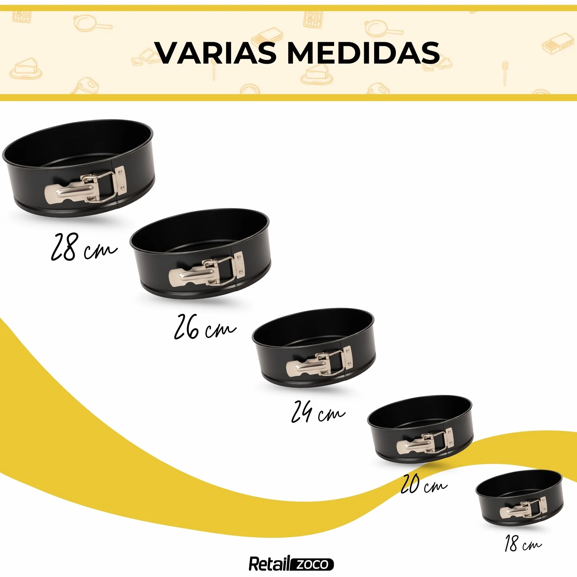 Molde repostería redondo 22 cm antiadherente 230°C Clip-Clap