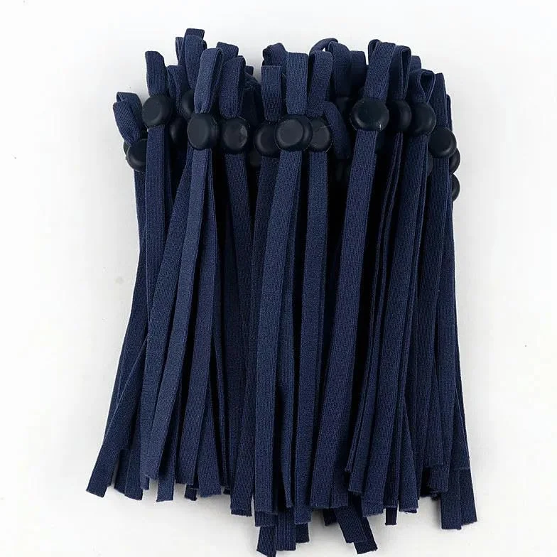 Banda elástica de colores de 5 mm, banda de goma elástica ajustable para colgar para manualidades de bricolaje, azul marino, 500 piezas